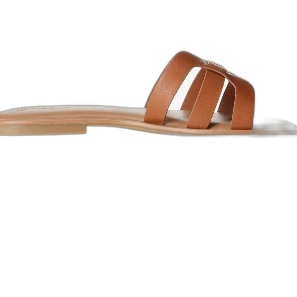 The Drop Faux Leather Brown Women's‎ Size 13 H Sandal Flip Flops